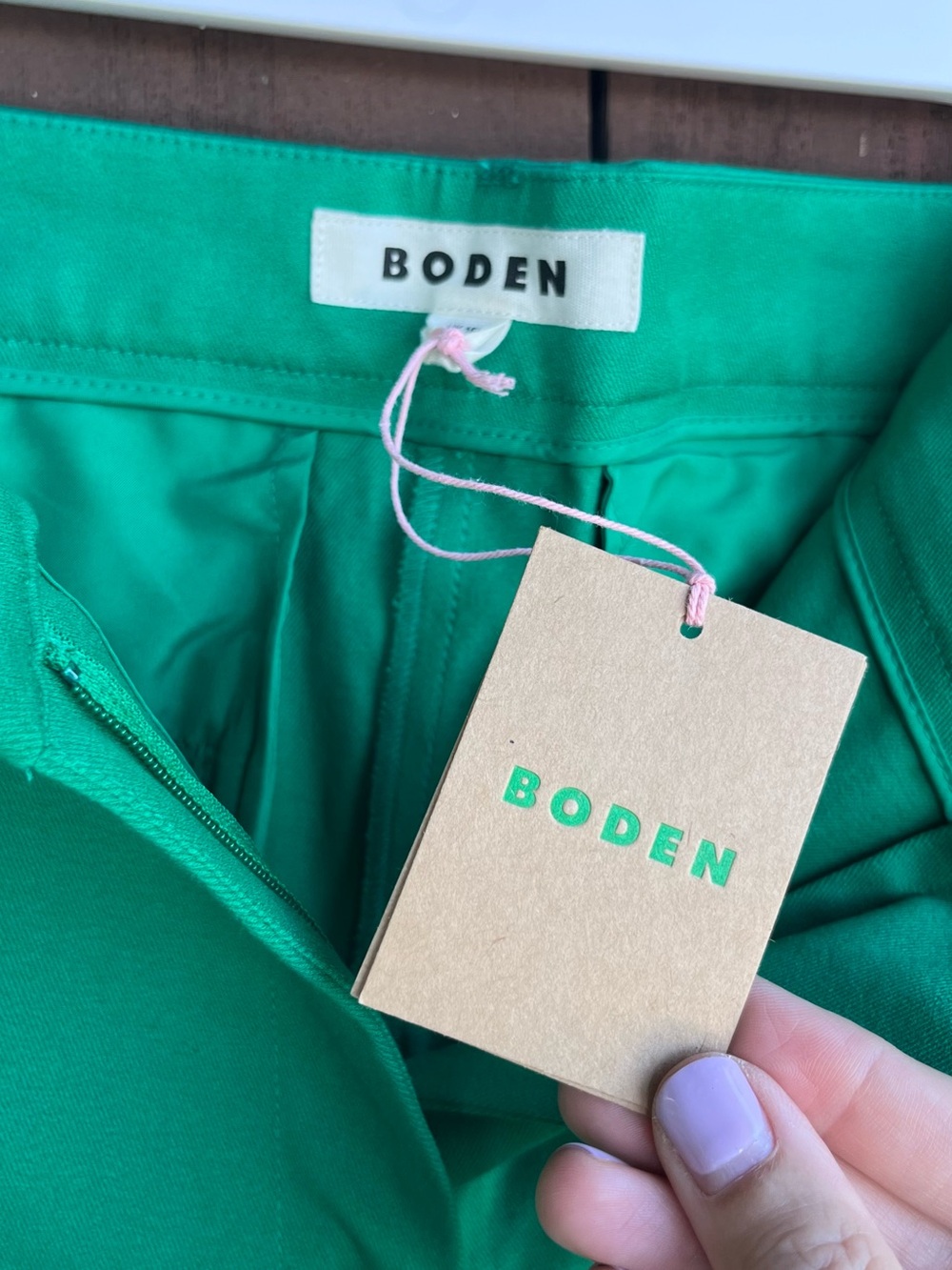 NWT 12L Boden green cropped work trouser pants